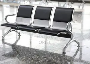 Office Bench : Office 3-Seater Padded Bench Waiting at Reception