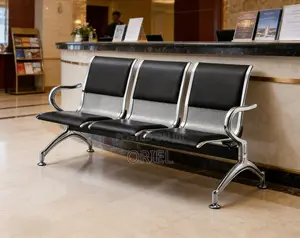 Office Bench : Office 3-Seater Padded Bench Waiting at Reception