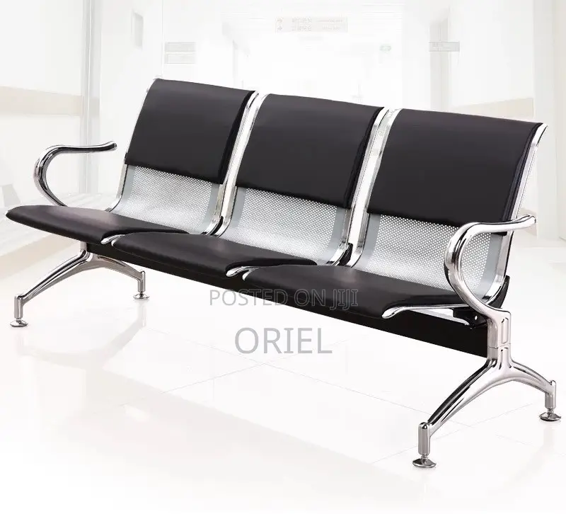 Office Bench : Office 3-Seater Padded Bench Waiting at Reception