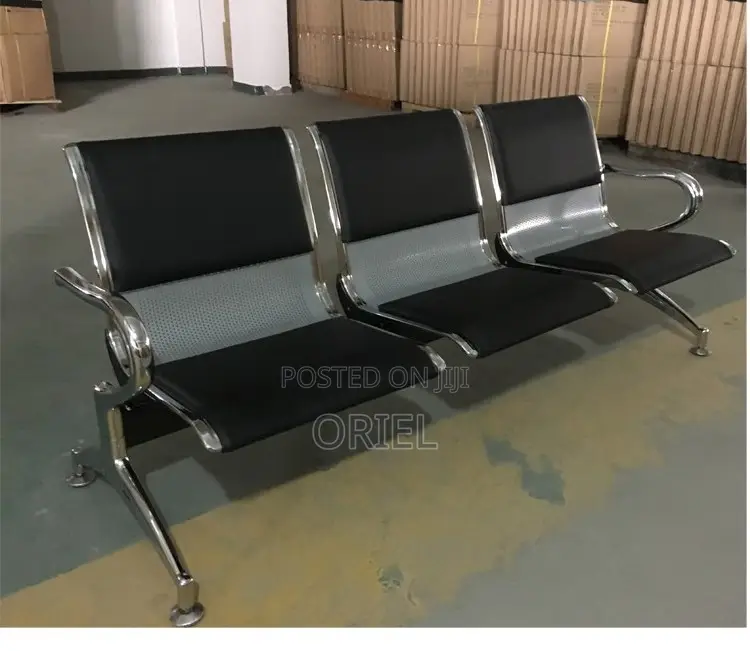 Office Bench : Office 3-Seater Padded Bench Waiting at Reception