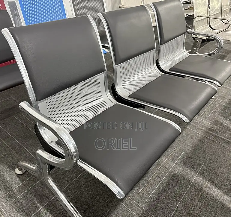 Office Bench : Office 3-Seater Padded Bench Waiting at Reception