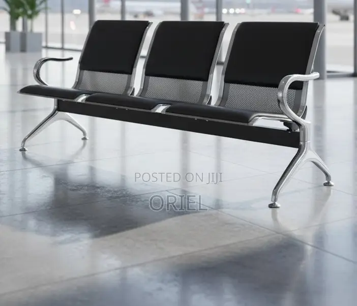 Office Bench : Office 3-Seater Padded Bench Waiting at Reception
