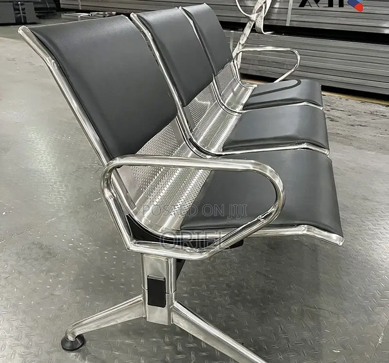 Office Bench : Office 3-Seater Padded Bench Waiting at Reception