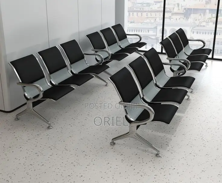 Office Bench : Office 3-Seater Padded Bench Waiting at Reception