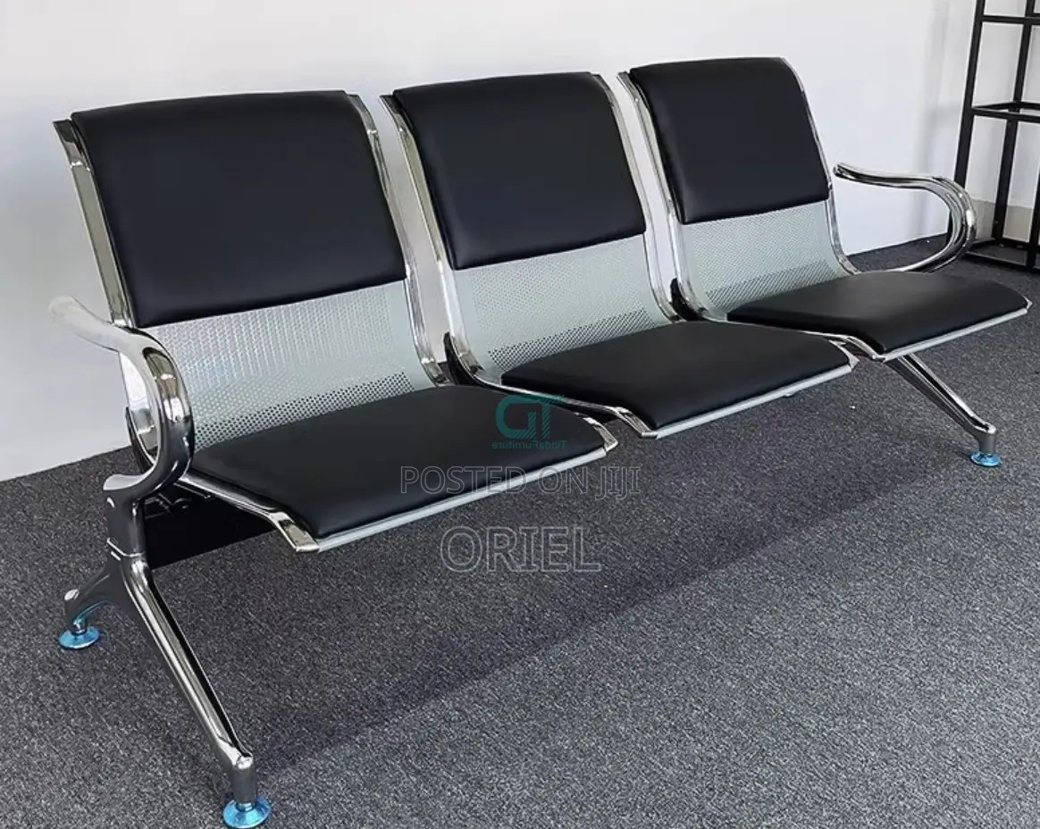 Office Bench : Office 3-Seater Padded Bench Waiting at Reception