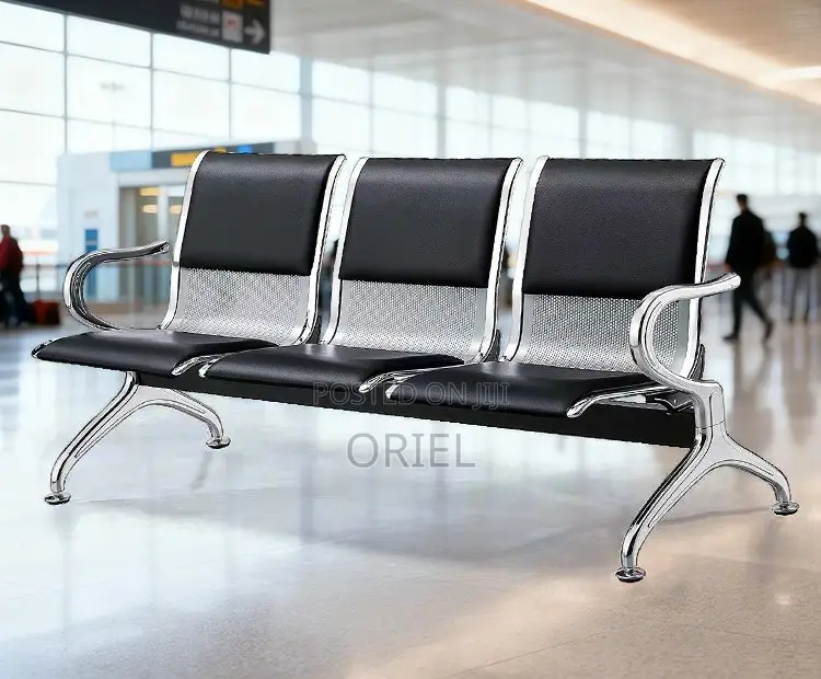 Office Bench : Office 3-Seater Padded Bench Waiting at Reception