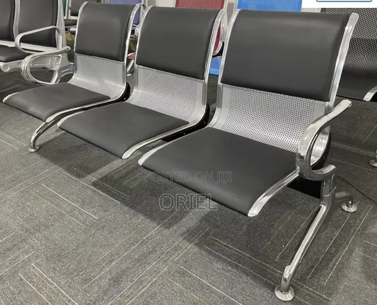 Office Bench : Office 3-Seater Padded Bench Waiting at Reception