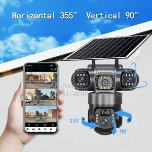 4g Solar Powered Triple Lens CCTV Camera