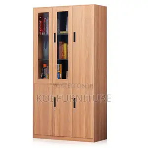 Office Cabinet; Home Office Storage Cabinet With Three Doors in Glass