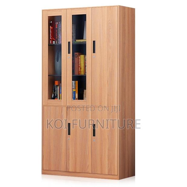 Office Cabinet; Home Office Storage Cabinet With Three Doors in Glass - thumbnail 2