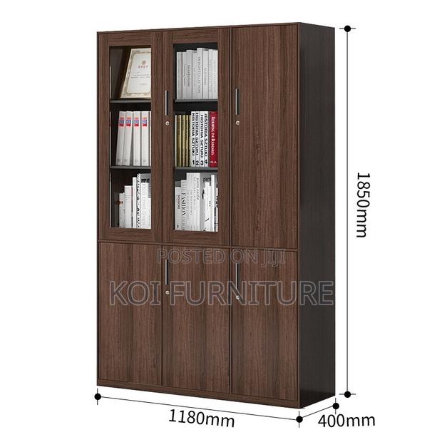 Office Cabinet; Home Office Storage Cabinet With Three Doors in Glass - thumbnail 5