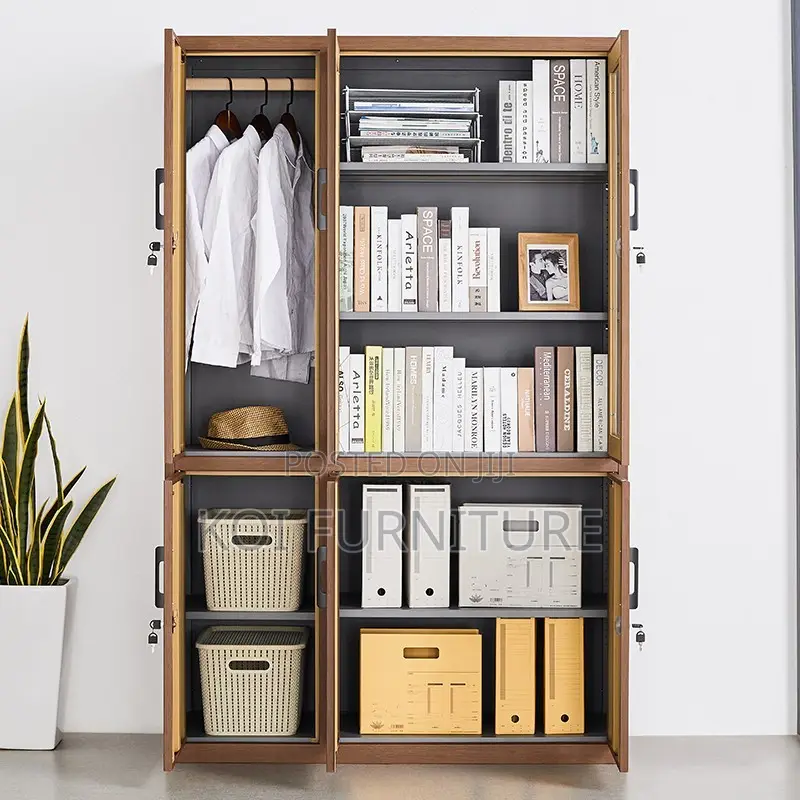 Office Cabinet; Home Office Storage Cabinet With Three Doors in Glass