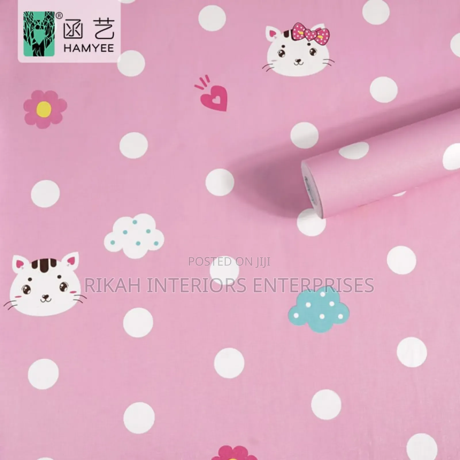 Pink Self Adhesive Wallpapers for Kids Rooms