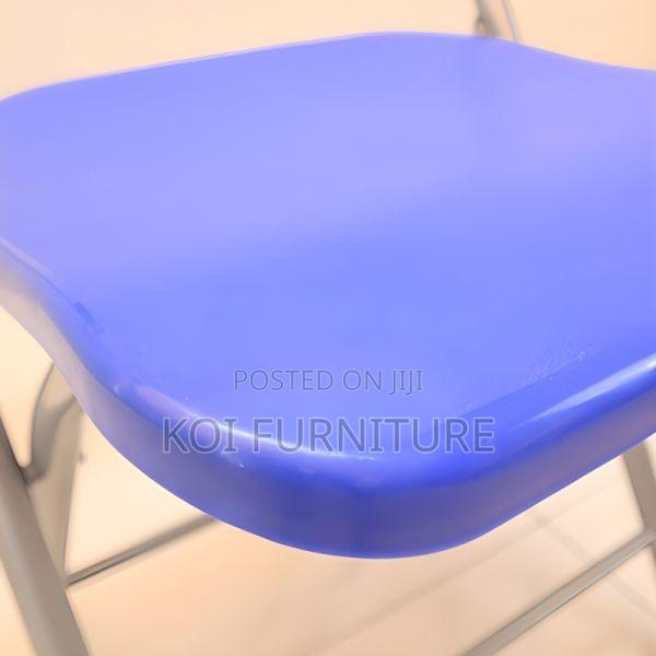 Office Chairs; Plastic Home Office Foldable Portable White Seat - thumbnail 2