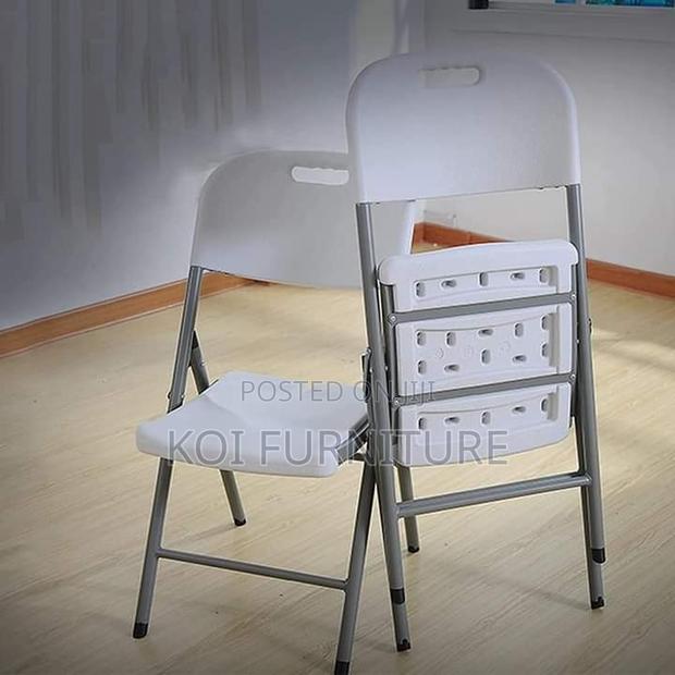 Office Chairs; Plastic Home Office Foldable Portable White Seat - thumbnail 4