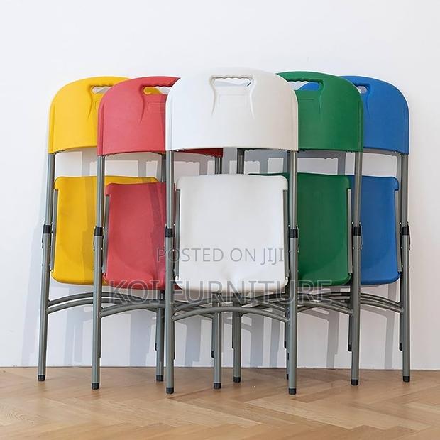 Office Chairs; Plastic Home Office Foldable Portable White Seat - thumbnail 5