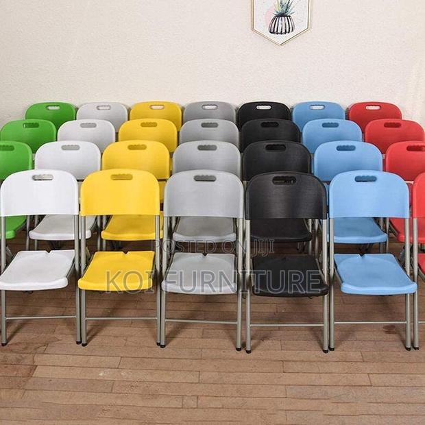 Office Chairs; Plastic Home Office Foldable Portable White Seat - thumbnail 9
