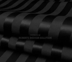 Black Striped Polyester Shower Curtain