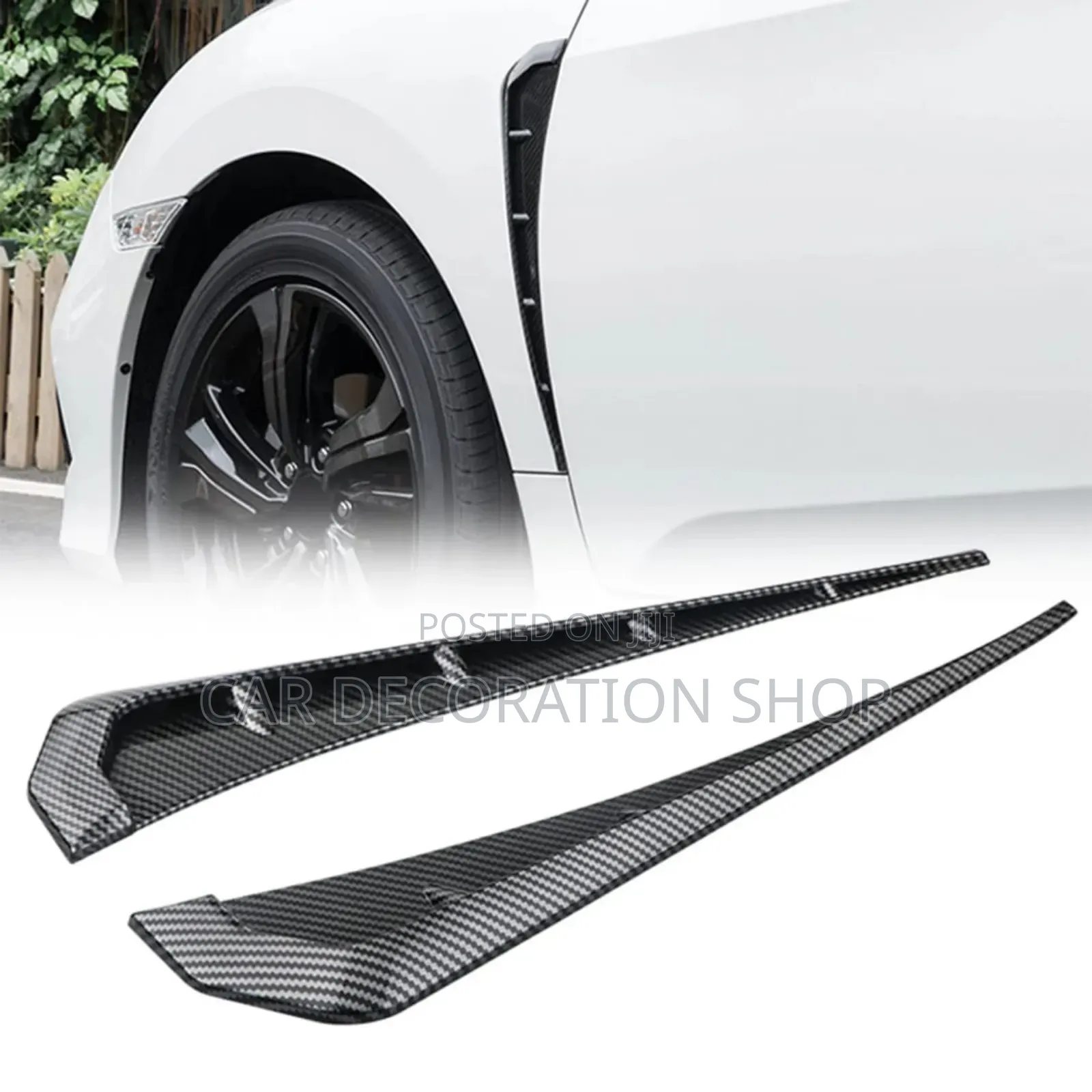 Long Slim Plastic Gloss Black Carbon Door Wing Air Vent