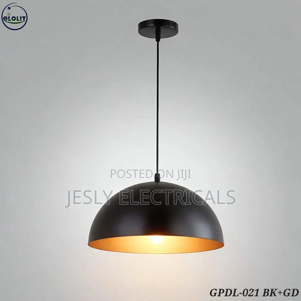 Glolit Dome Shade Pendant Light With Gold Interior