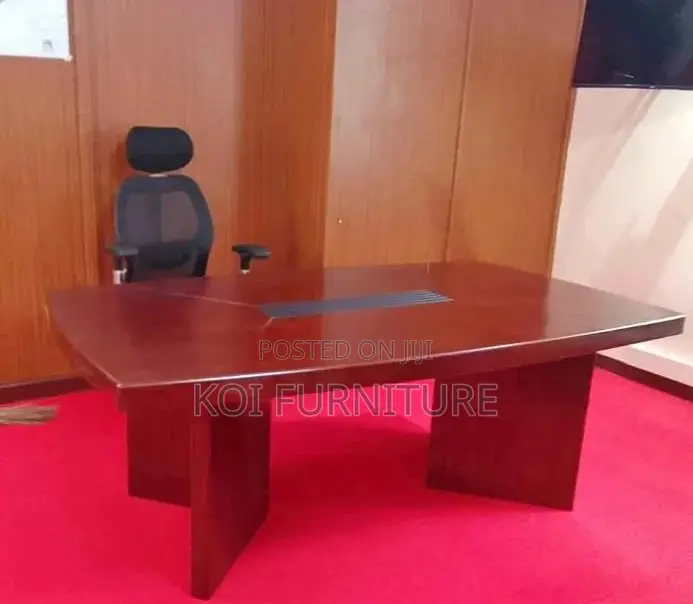 Boardroom Table; 2400mm Red Mahogany Executive Meeting Boardroom Table