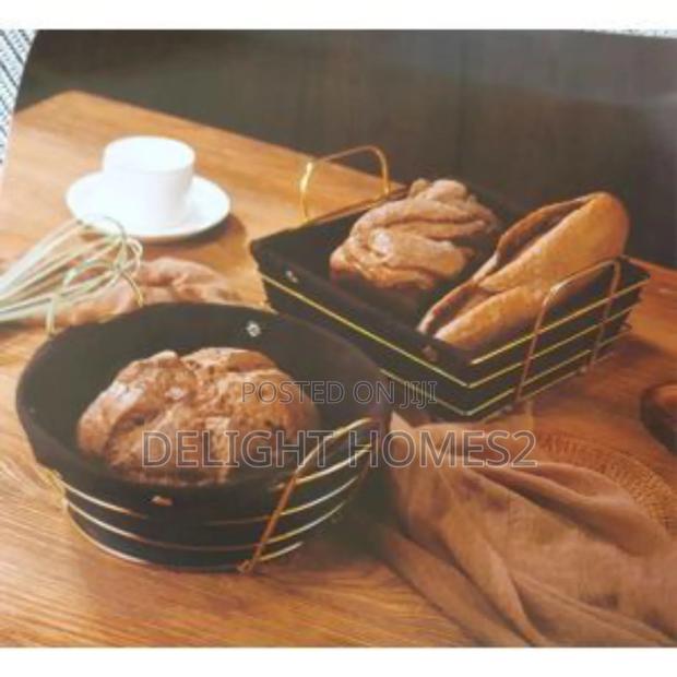Gold Frame Black Cloth Bread Basket Storage Set_pa - thumbnail 3
