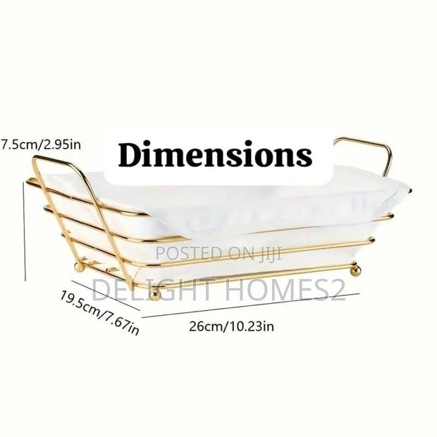 Gold Frame Black Cloth Bread Basket Storage Set_pa - thumbnail 4