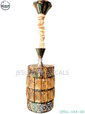 Black and Gold Finished Cylindrical Pendant Light