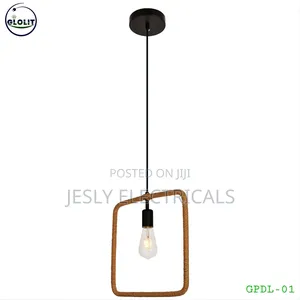 Square-Shaped Rope Pendant Light