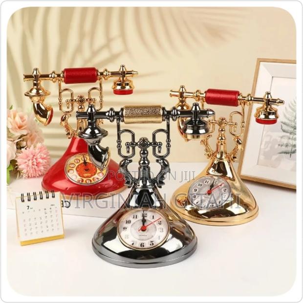 Retro Telephone Alarm Clock Silver Only