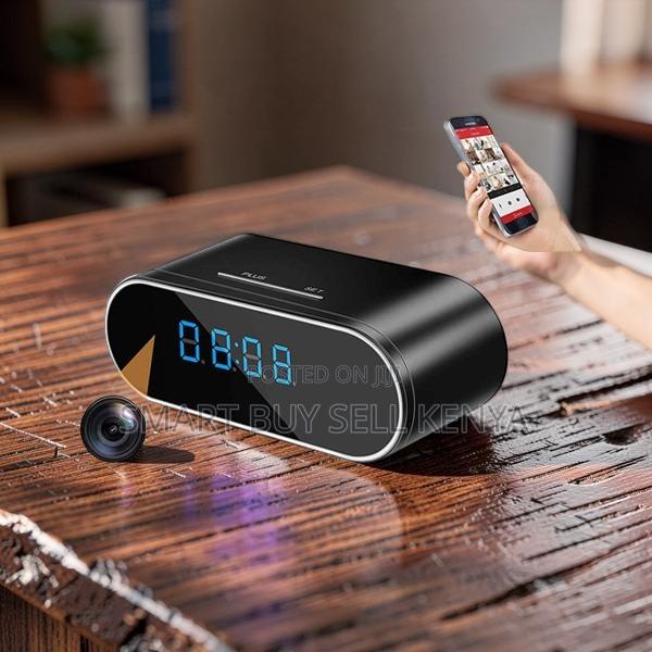 Compact Desk Camera 1080p Full Hd Table Clock Wifi Spy Hidden Camera