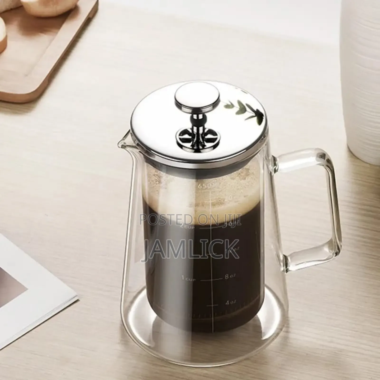 Double Walled Borosilicate French Press Coffee Maker 650ml - Av