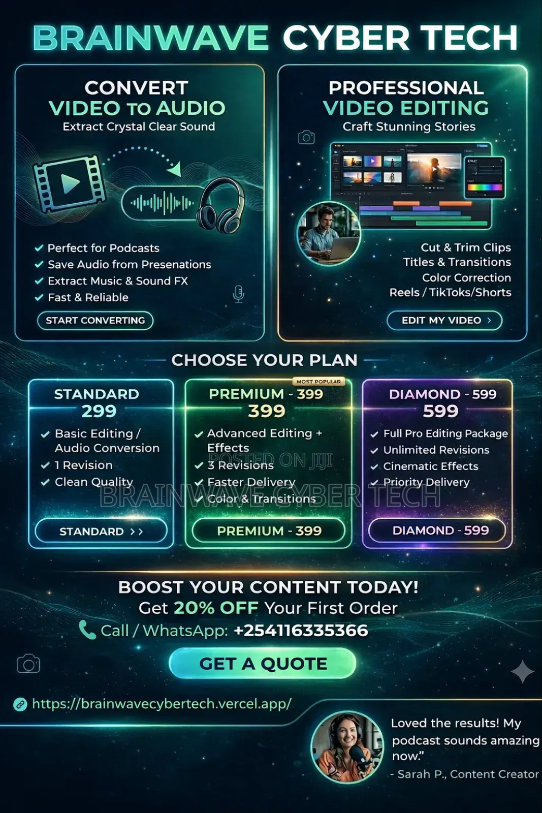 Video or Audio/Podcast Editing