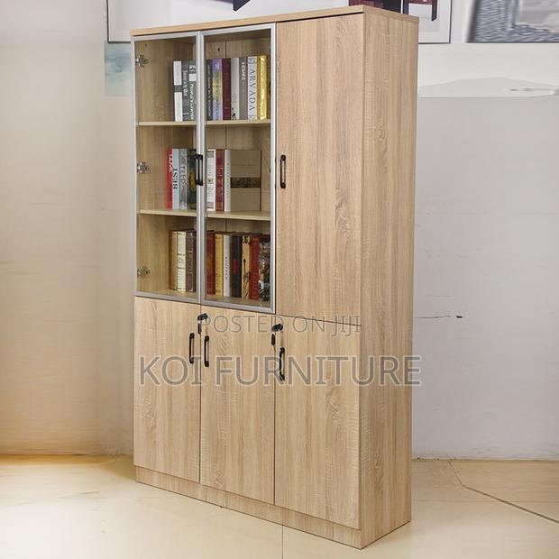 Office Cabinet; Wooden Storage Cabinet With 3 Lockable Doors