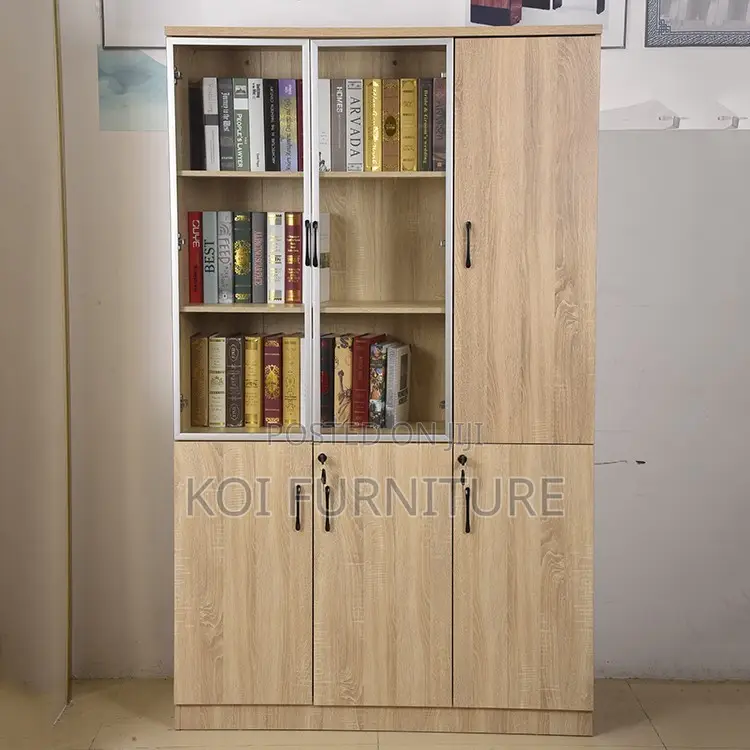 Office Cabinet; Wooden Storage Cabinet With 3 Lockable Doors