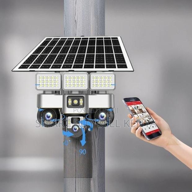 4g Sim Card Enabled 30mp 4g Triple Lens Camera With Solar Flood Lights