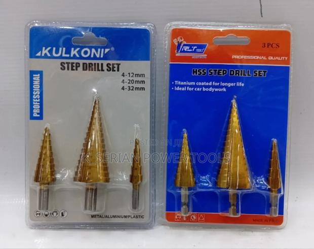 Step Drill Set 3pcs/Titanium Coated Step Drill Set - main view