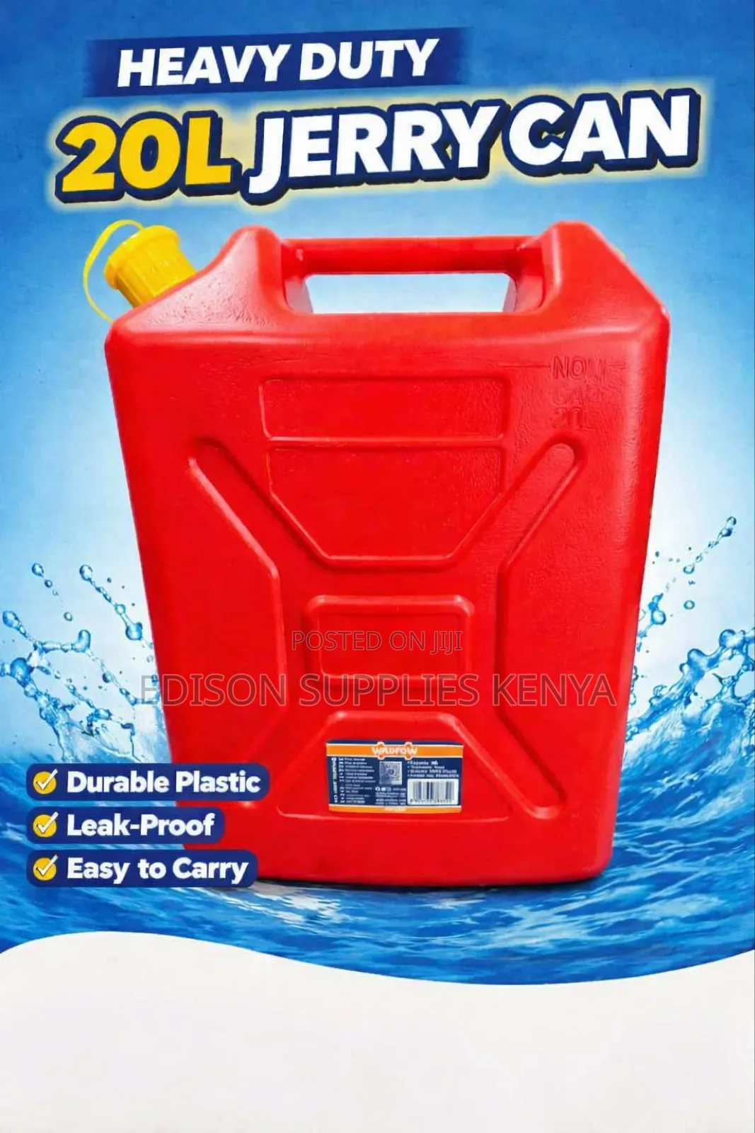 Fuel Tank Jerrycan 10 Litres Jerry Can Storage Heavy Duty Plastic