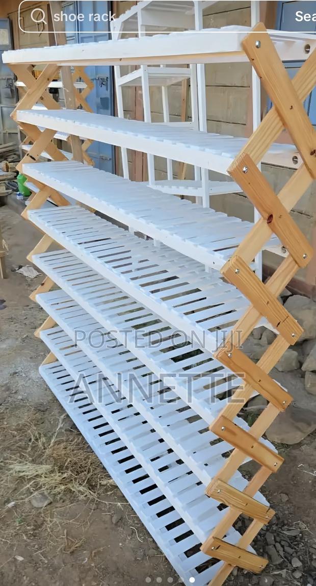 Wooden 60 Pairs Foldable Shoe Rack