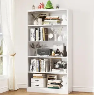 Book Shelfs :- Modern 5-Tier Corner Bookshelf for Small Spaces