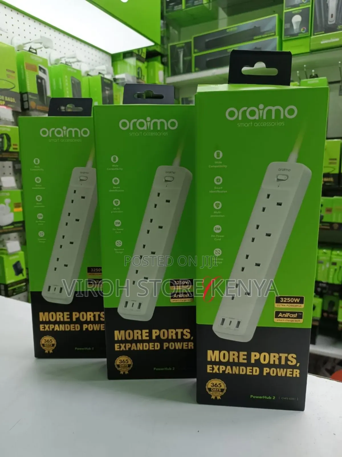Oraimo Extension Cable 3250watts 4 Way With Usb a and C