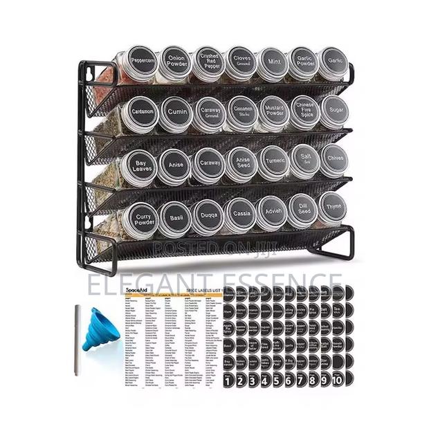4 Layer Rack With 28pcs Bottles With Labels and White Pen