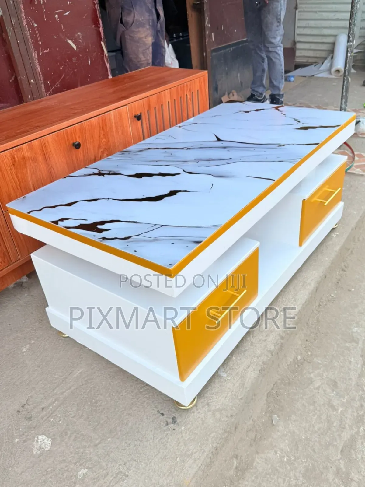 Modern Executive Marble Top Coffee Table Luxury Finish