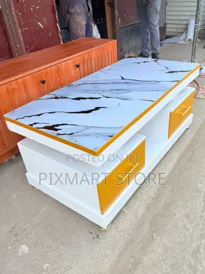 Modern Executive Marble Top Coffee Table Luxury Finish