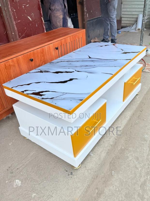Modern Executive Marble Top Coffee Table Luxury Finish