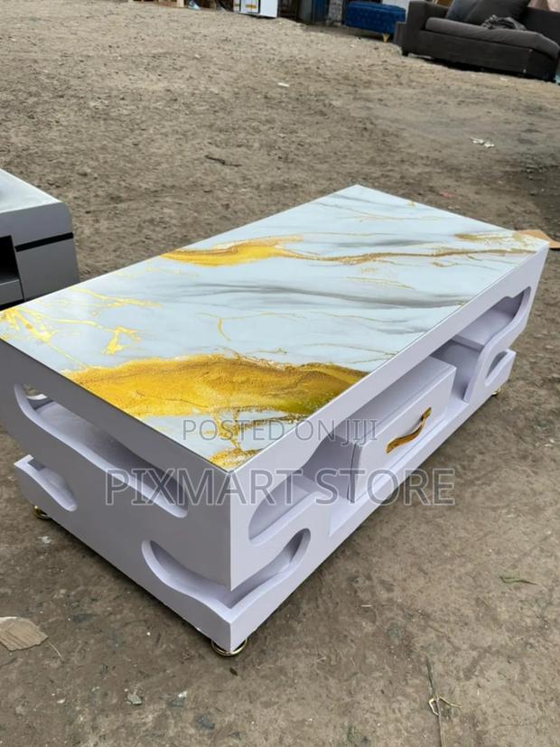 Luxury Marble Top Coffee Table Modern Executive Style - main view