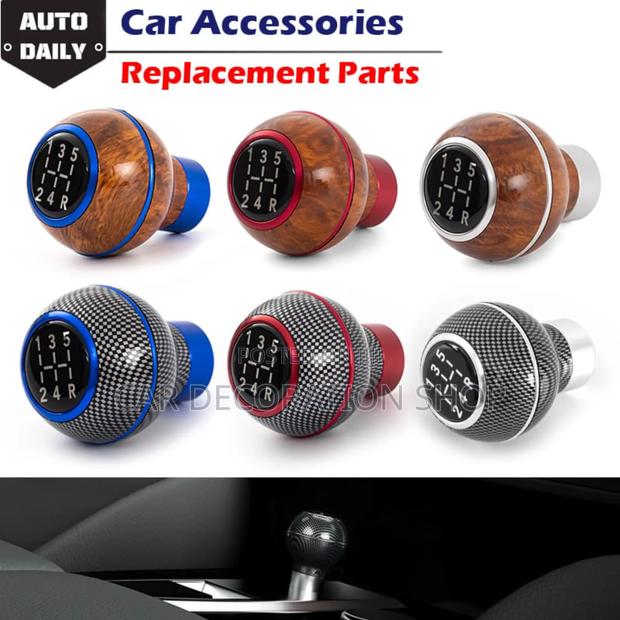 Gearshift Knob Aluminum Alloy Leather Manual 5 Speed Cars
