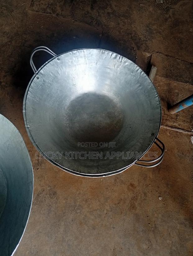 Galvanized Heavy Duty Frying Pan Karai. - main view
