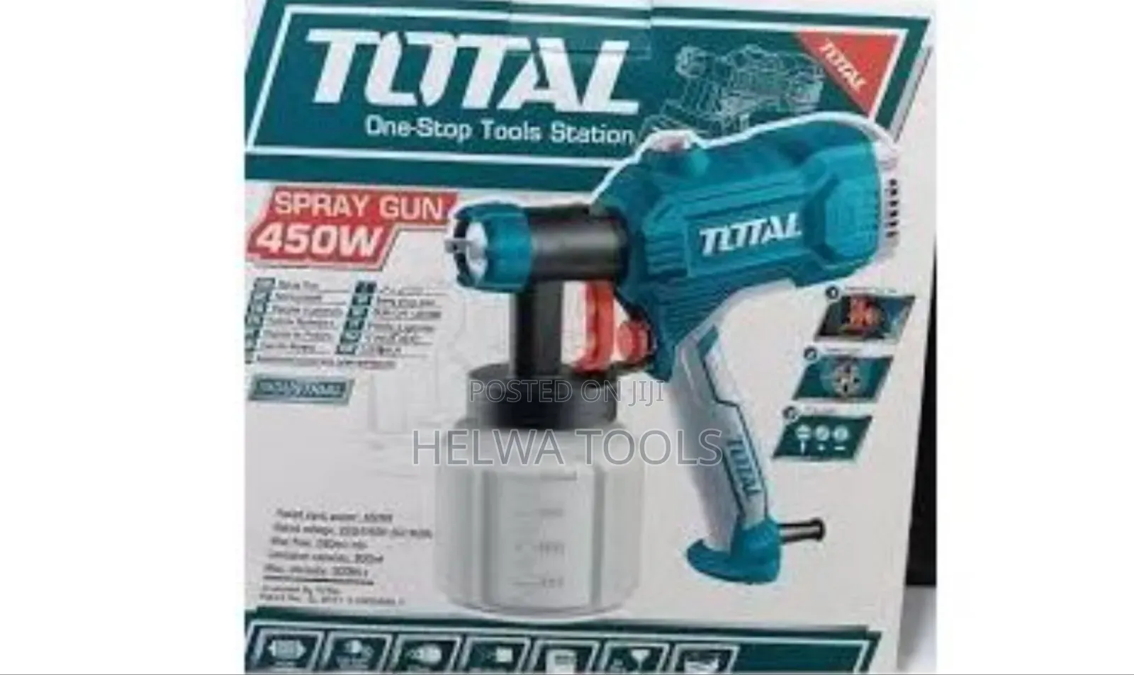 Electric Industrial Total Spray Gun, 450 Watts