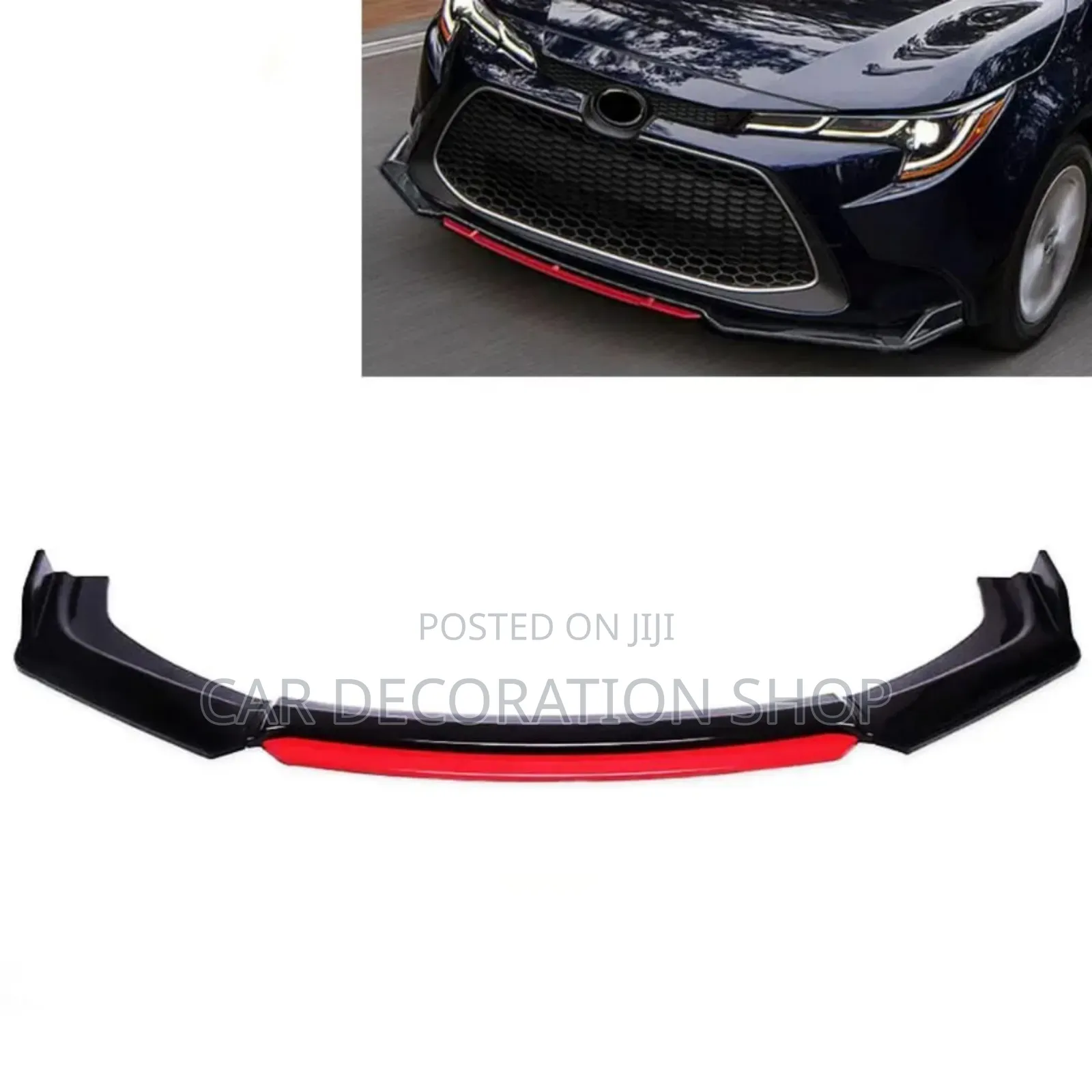 Car Upgrade Red Black Car Bumper Lower Front Lip